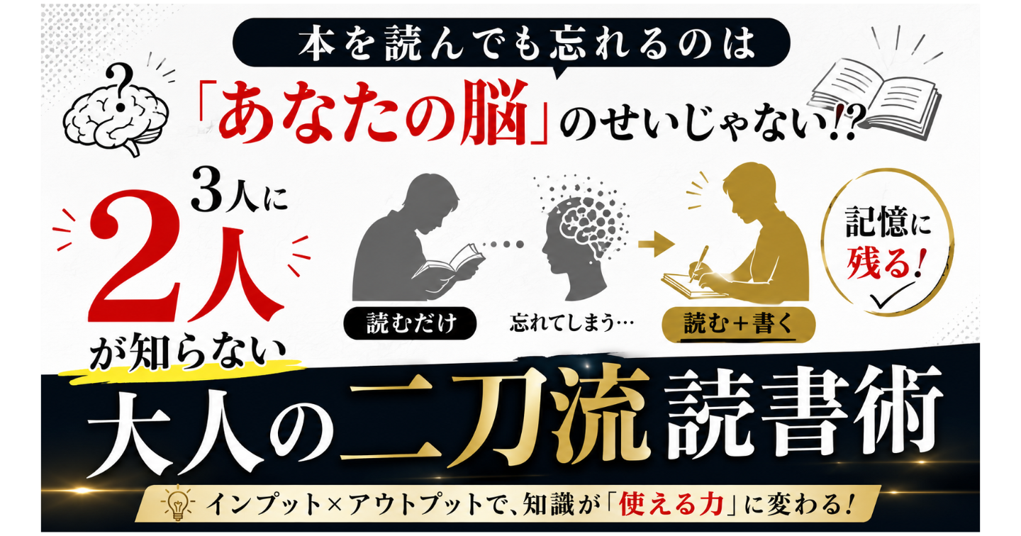 「本を読んでも忘れるのは「あなたの脳」のせいじゃない！？」　3人に2人が知らない大人の二刀流読書術