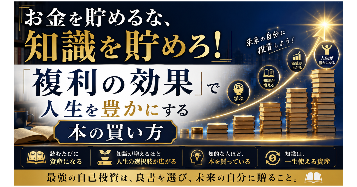 お金を貯めるな、知識を貯めろ！「複利の効果」で人生を豊かにする本の買い方
