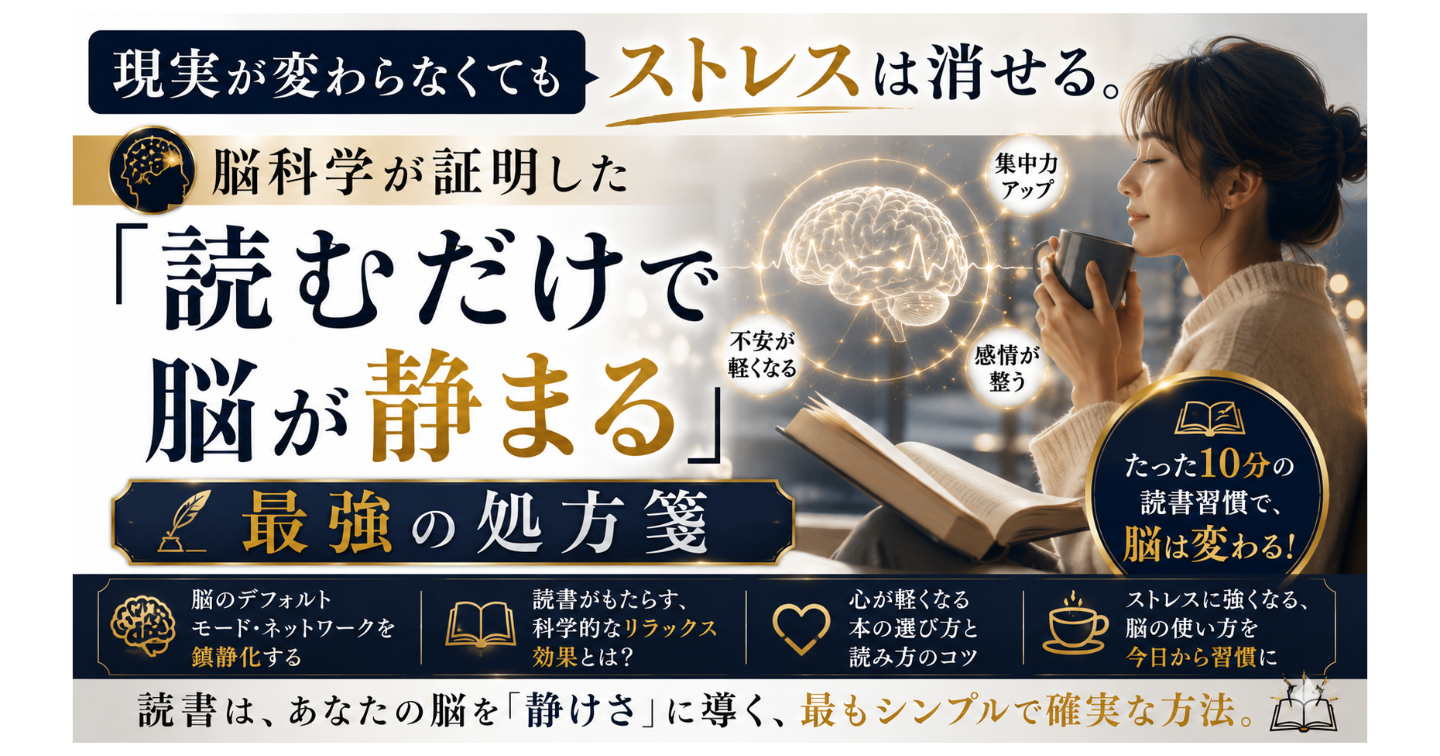 現実が変わらなくてもストレスは消せる。脳科学が証明した「読むだけで脳が静まる」最強の処方箋