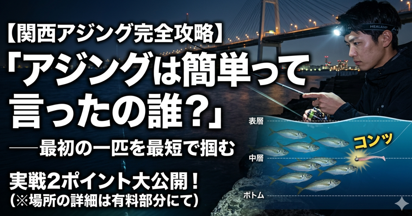 【関西アジング完全攻略】「アジングは簡単って言ったの誰？」──最初の一匹を最短で掴むための実戦2ポイント大公開