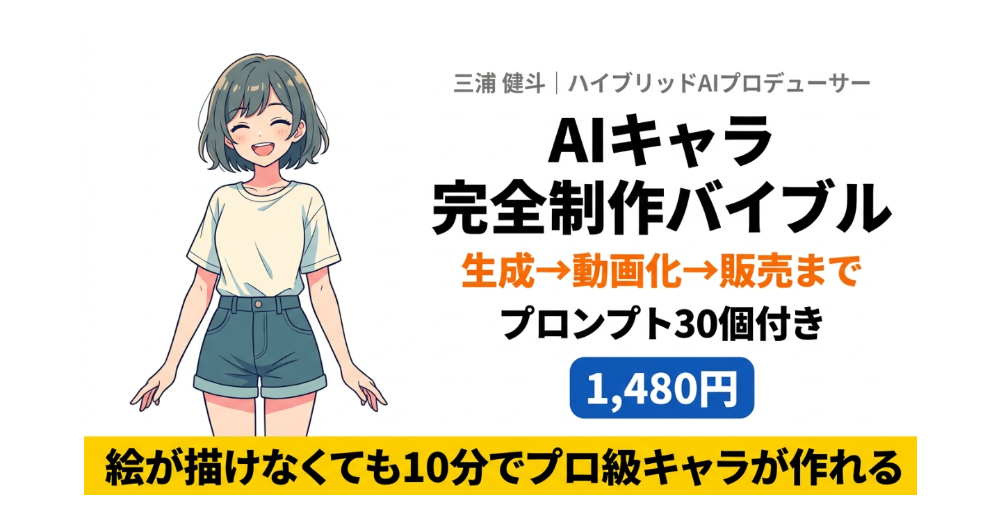 AIキャラ完全制作バイブル｜生成→動画化→販売まで【プロンプト30個付き】