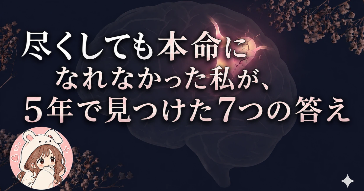 尽くしても本命になれなかった私が、5年で見つけた7つの答え