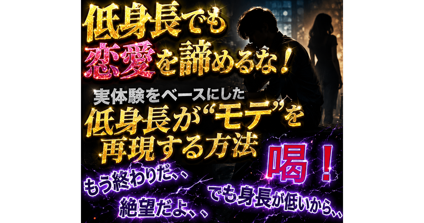 低身長は５秒でも読むべし！低身長/自信がなくて恋愛に悩む人向けスターターセット【外見編+実践ロードマップ付き】17000字over