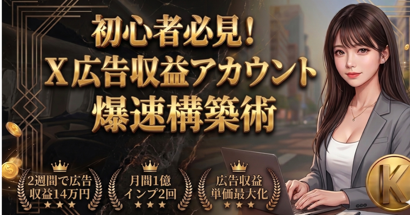 【累計30部突破】2週間で広告収益13万円超！1.5ヵ月で月間1億インプ収益月10万を2回再現したXアカウント爆速構築術【徹底解説】