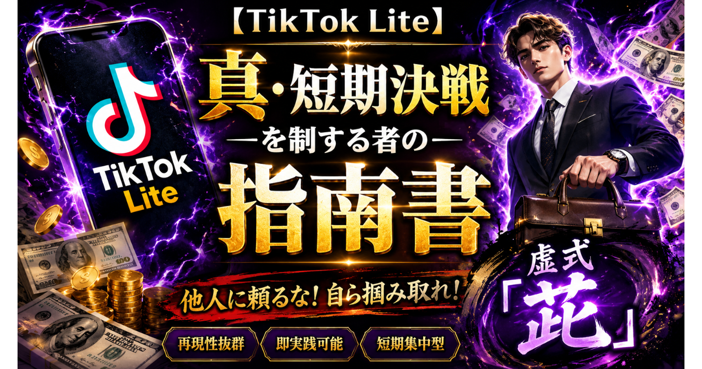 【TikTok Lite×Threads】真・短期決戦を制する者の指南書 ー 虚式「茈」ー