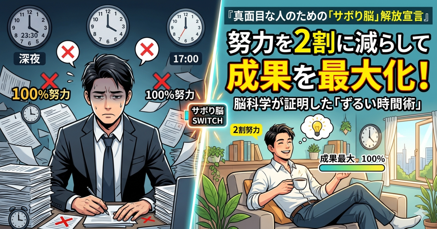 『真面目な人のための「サボり脳」解放宣言』〜脳科学が証明した、努力を２割に減らして成果を最大化する非道な時間術