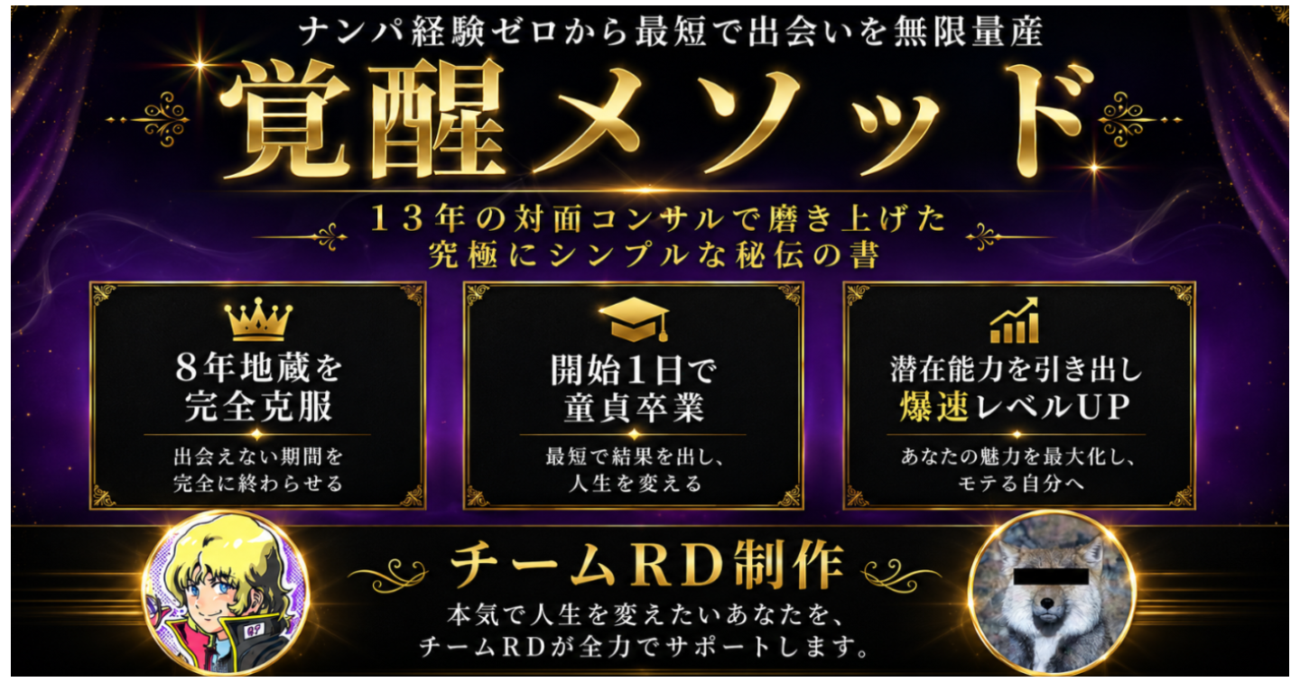 【覚醒メソッド】ゼロから「最短で」モテる男へー「簡単に」「楽しく」出会いを爆増させる