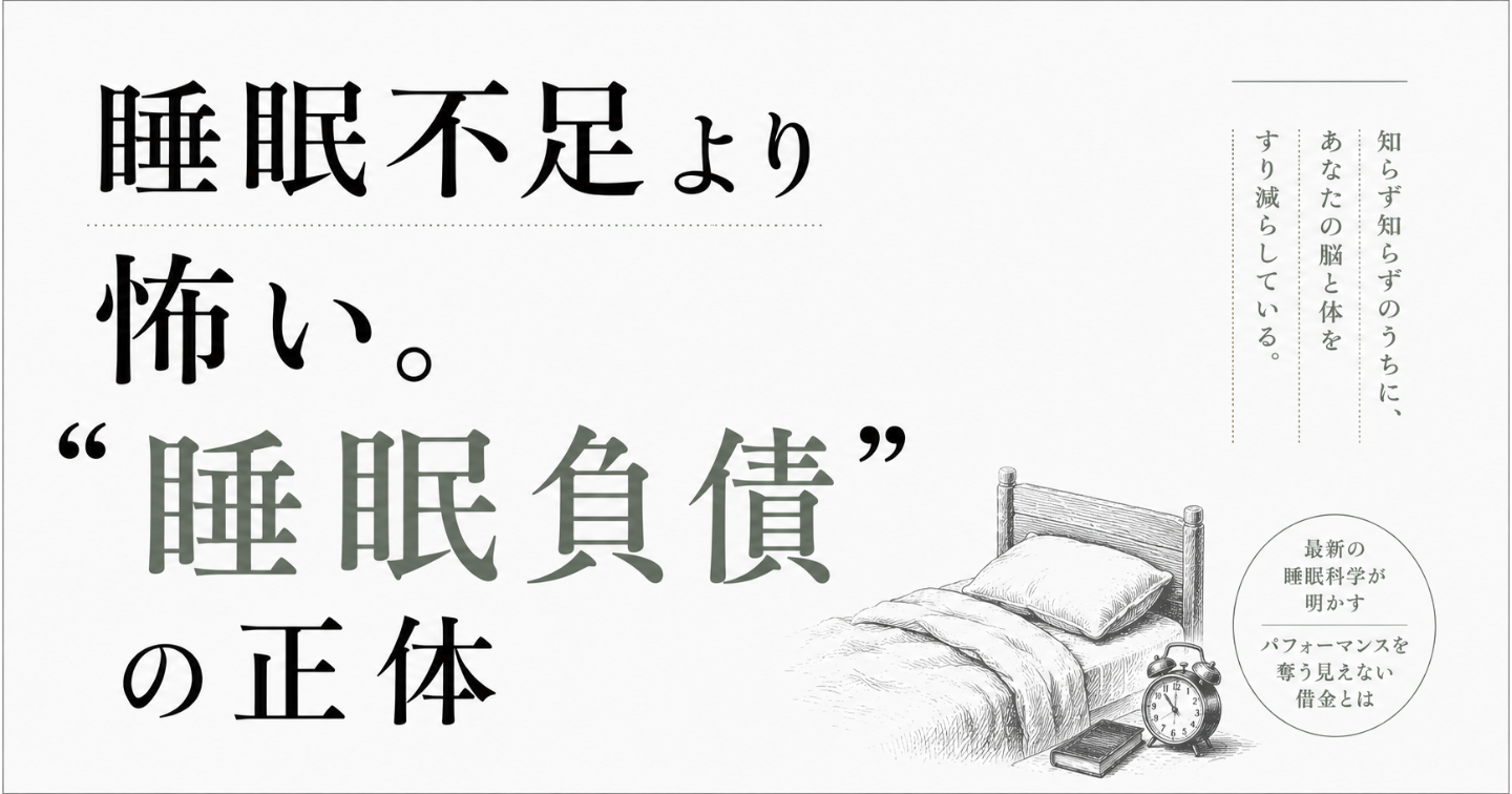 睡眠不足より怖い。"睡眠負債"の正体