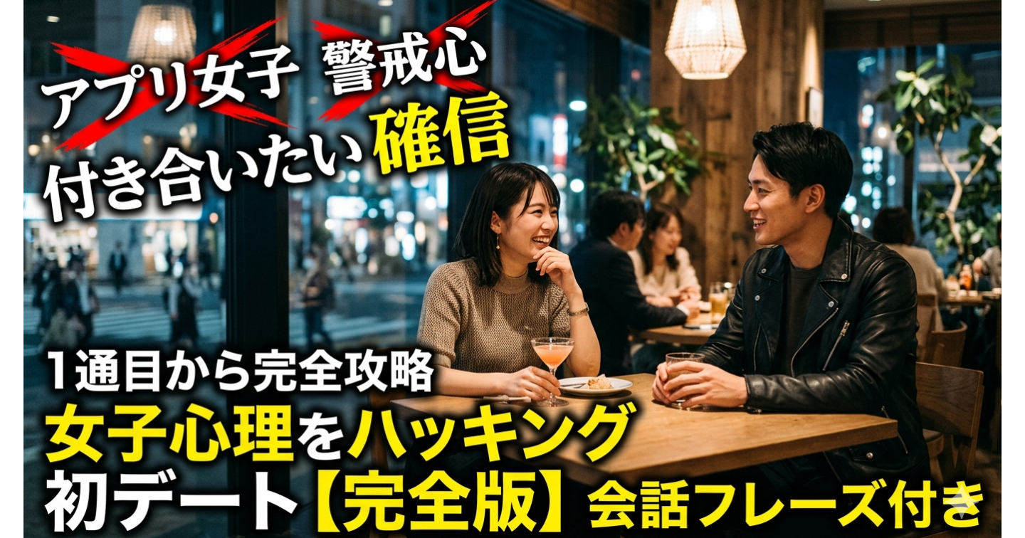 【悪用厳禁】アプリ女子の警戒心を逆手に取る。1.5時間の食事で猛烈に依存させ「次いつ会える？」を引き出す悪魔的会話フレーズ