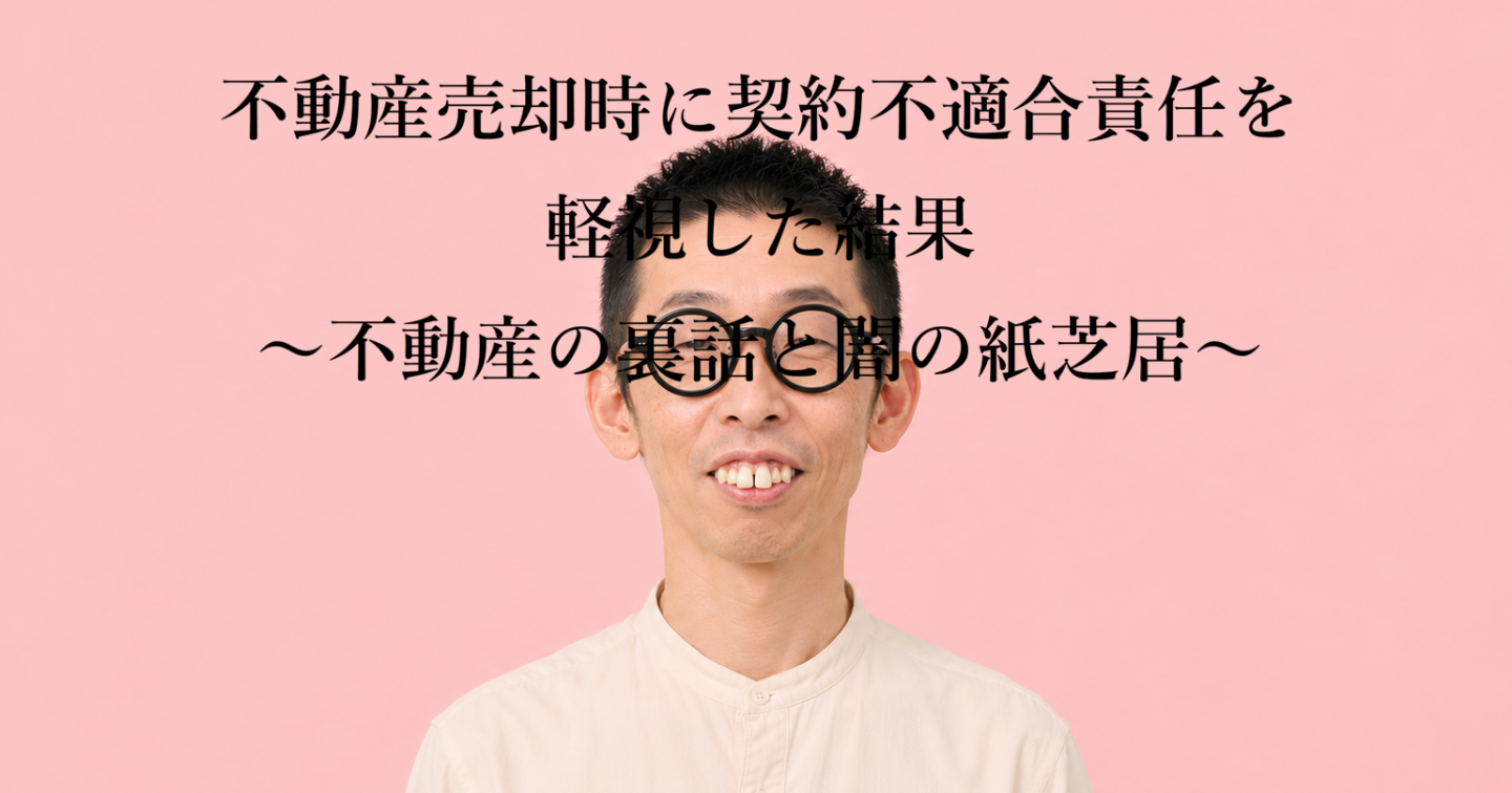 不動産売却時に契約不適合責任を軽視した結果 　～不動産の裏話と闇の紙芝居～