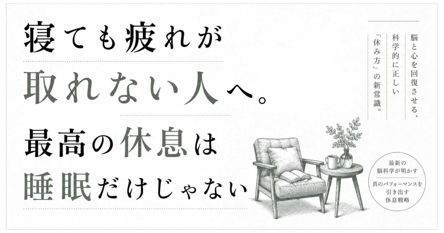 「寝ても疲れが取れない人へ。最高の休息は睡眠だけじゃない」
