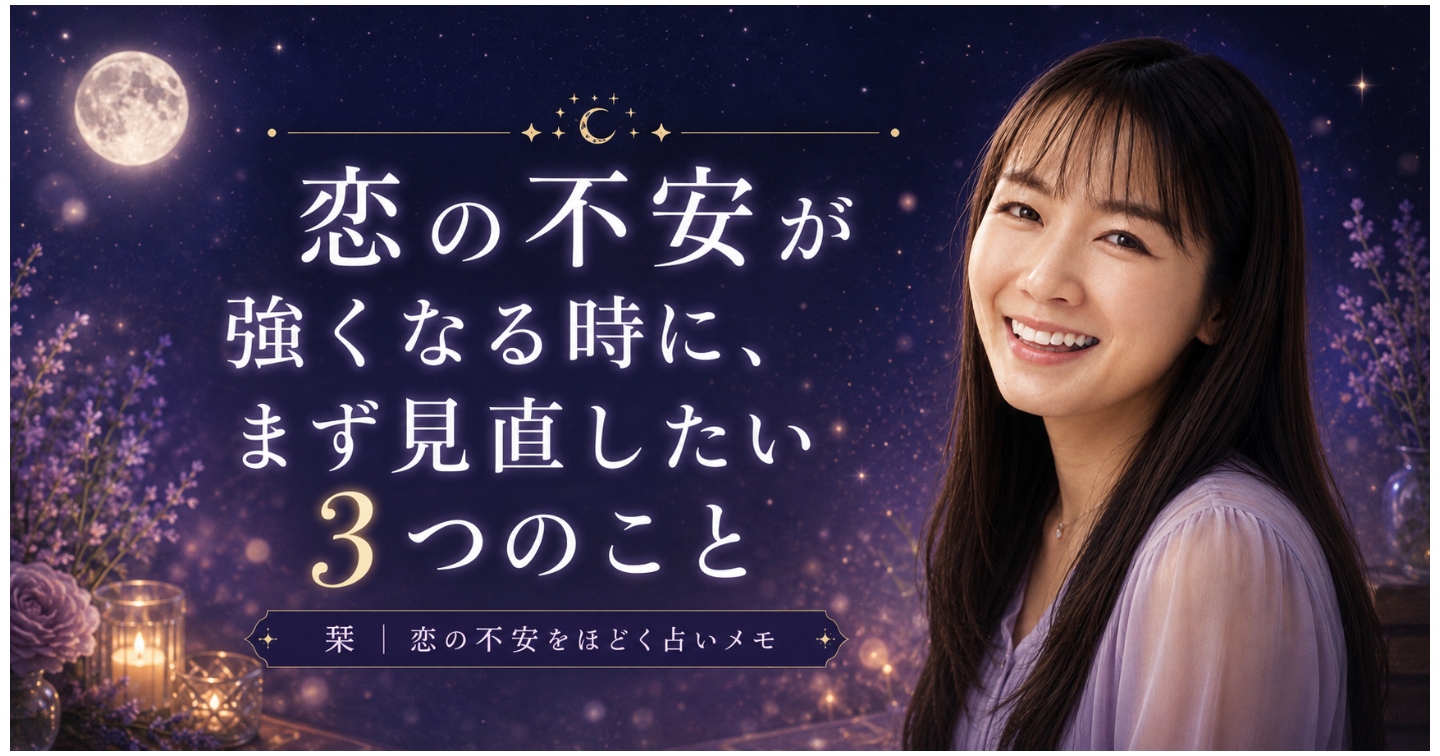 恋の不安が強くなる時に、まず見直したい3つのこと