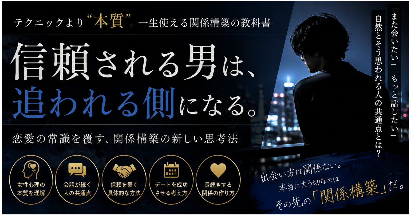 信頼される男は、追われる側になる。〜テクニックではなく、本質で関係を築くための実践論〜