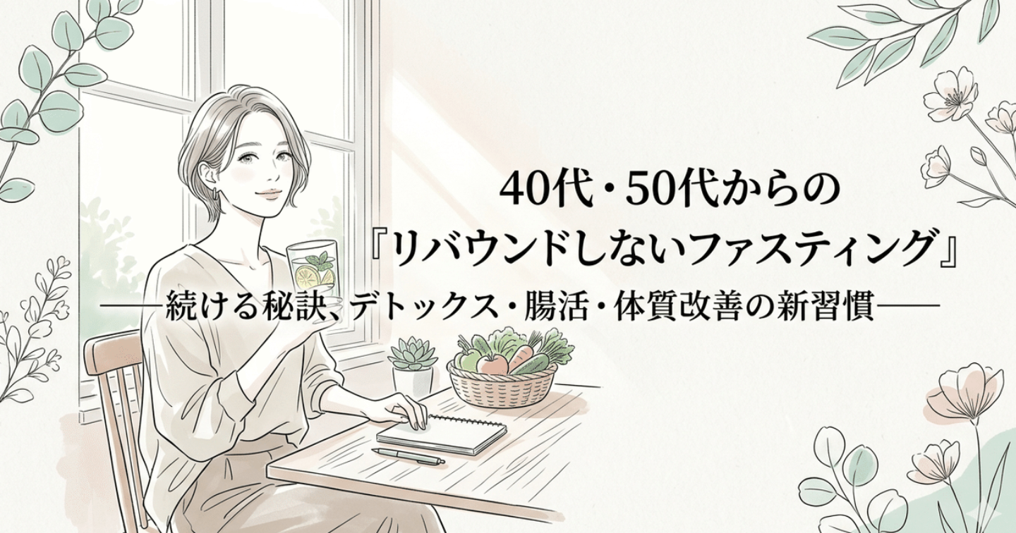 「リバウンドしないファスティング」——続ける秘訣、デトックス・腸活・体質改善の新習慣。40代、50代も若々しく——