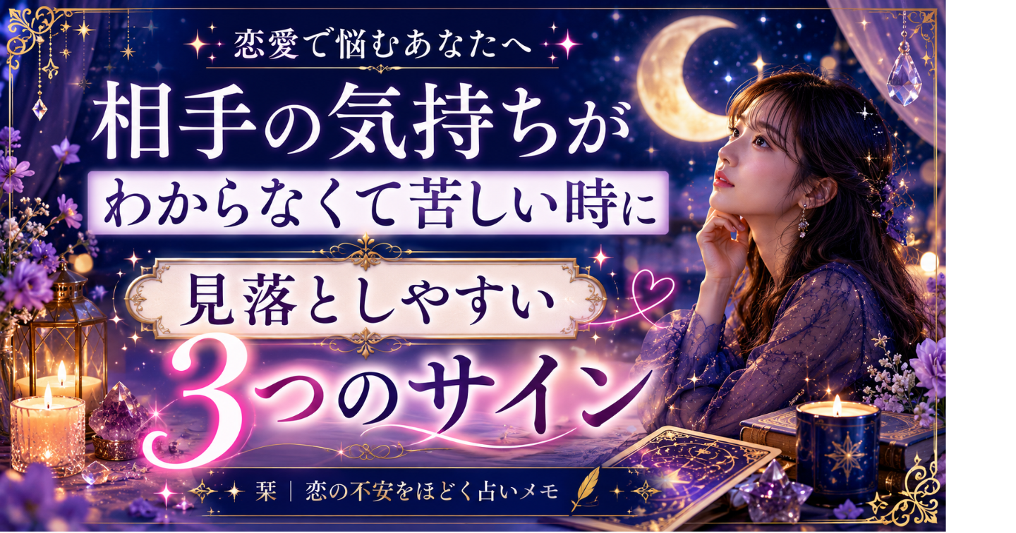 相手の気持ちがわからなくて苦しい時に、見落としやすい3つのサイン