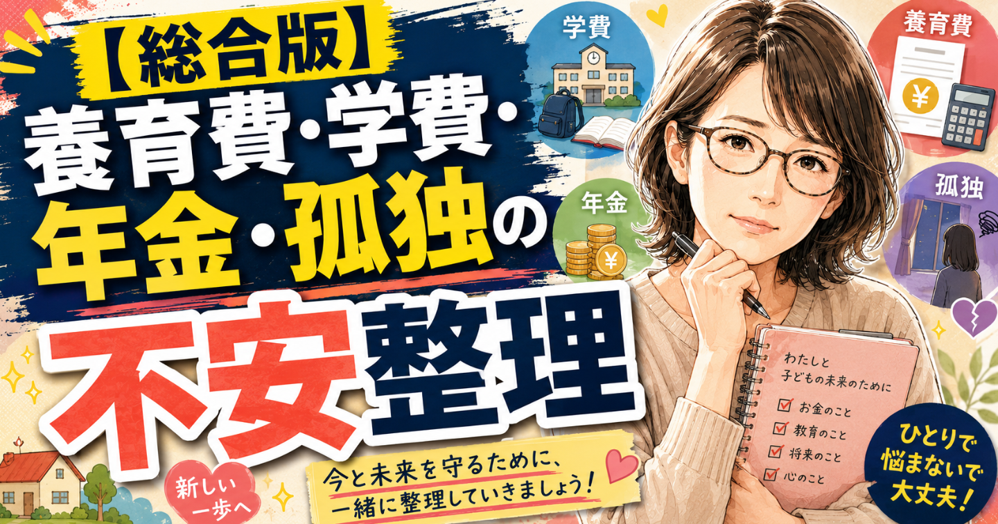 【総合版】養育費・学費・年金分割・孤独まで。離婚前後の不安を整理するノート