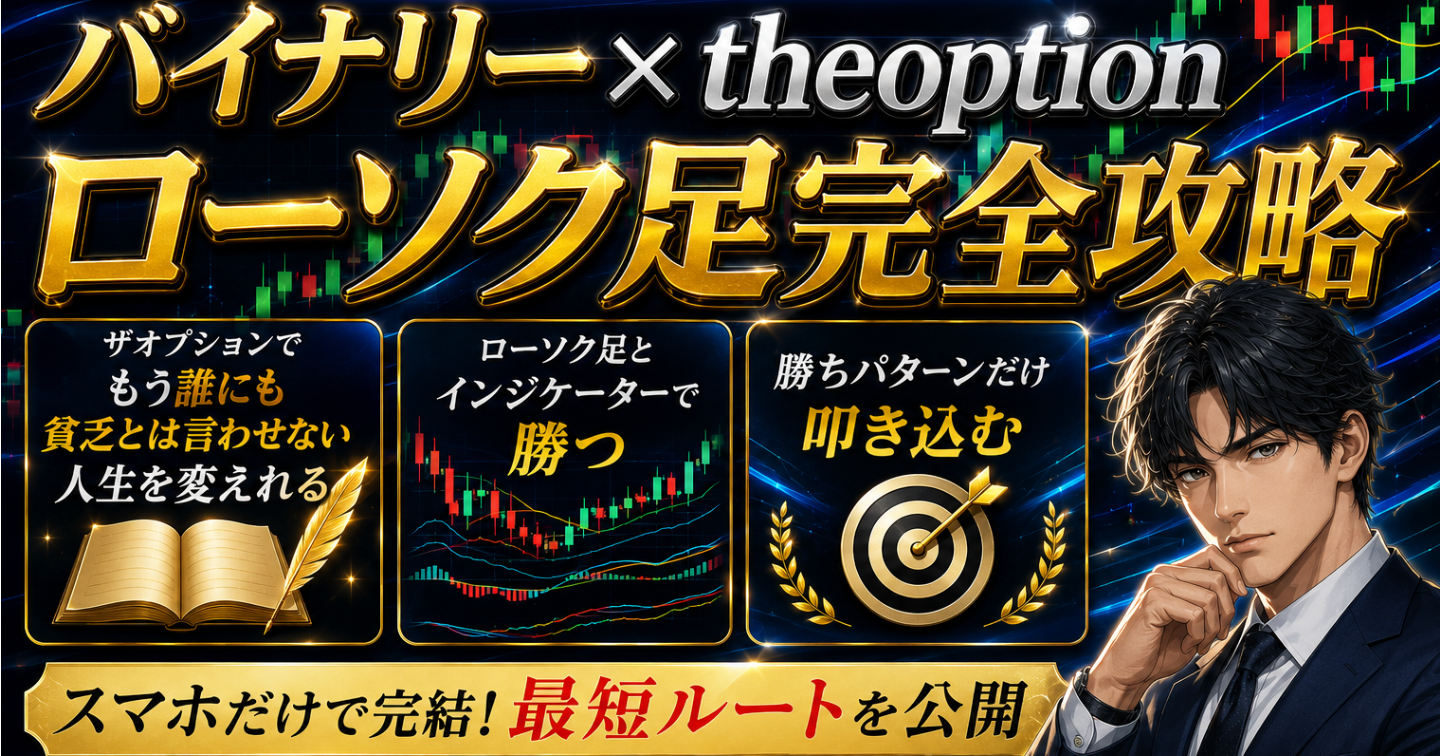【もう誰にも貧乏とは言わせない】バイナリー×theoption ローソク足完全攻略