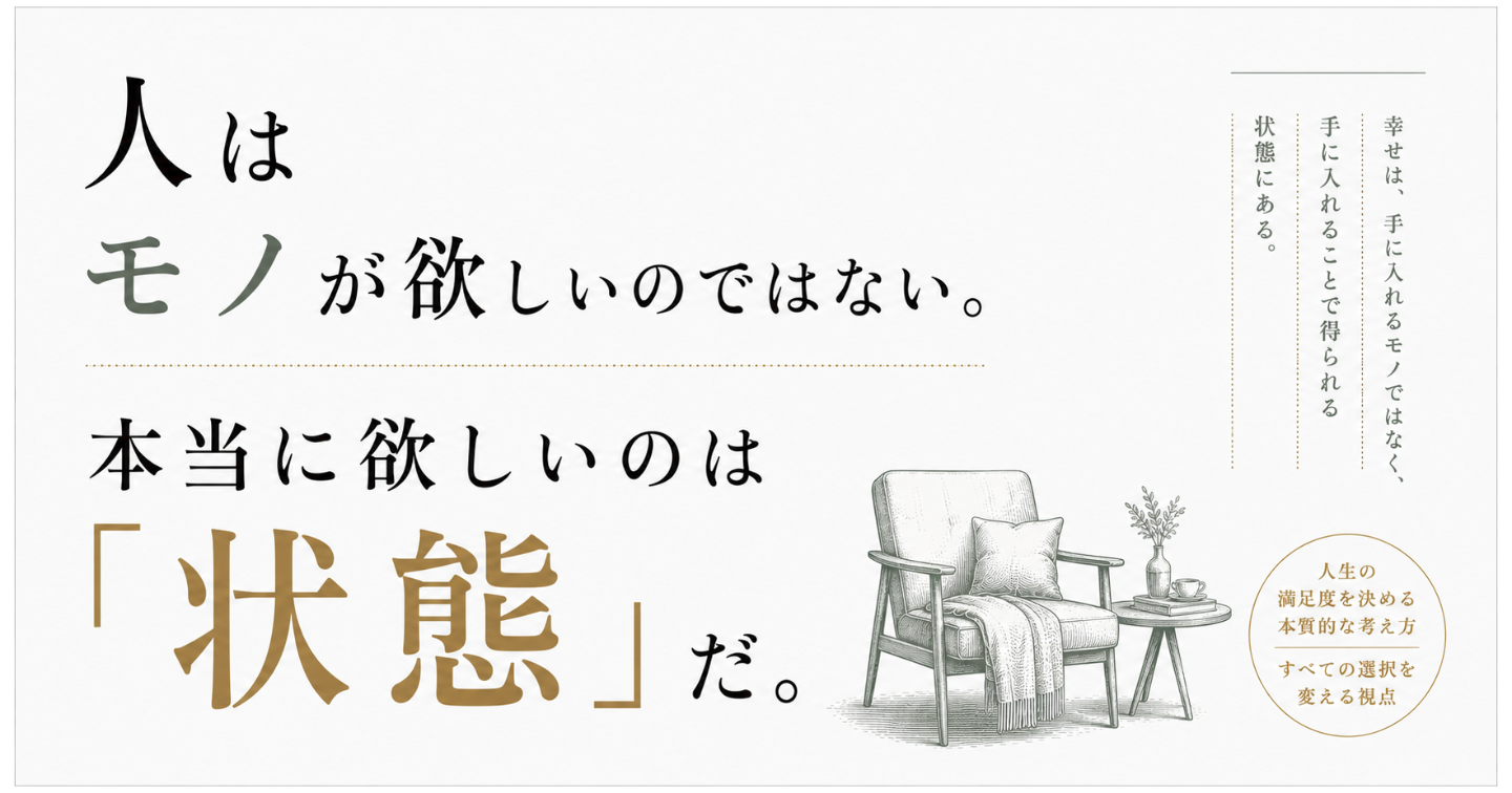 人はモノが欲しいのではない。本当に欲しいのは「状態」だ。