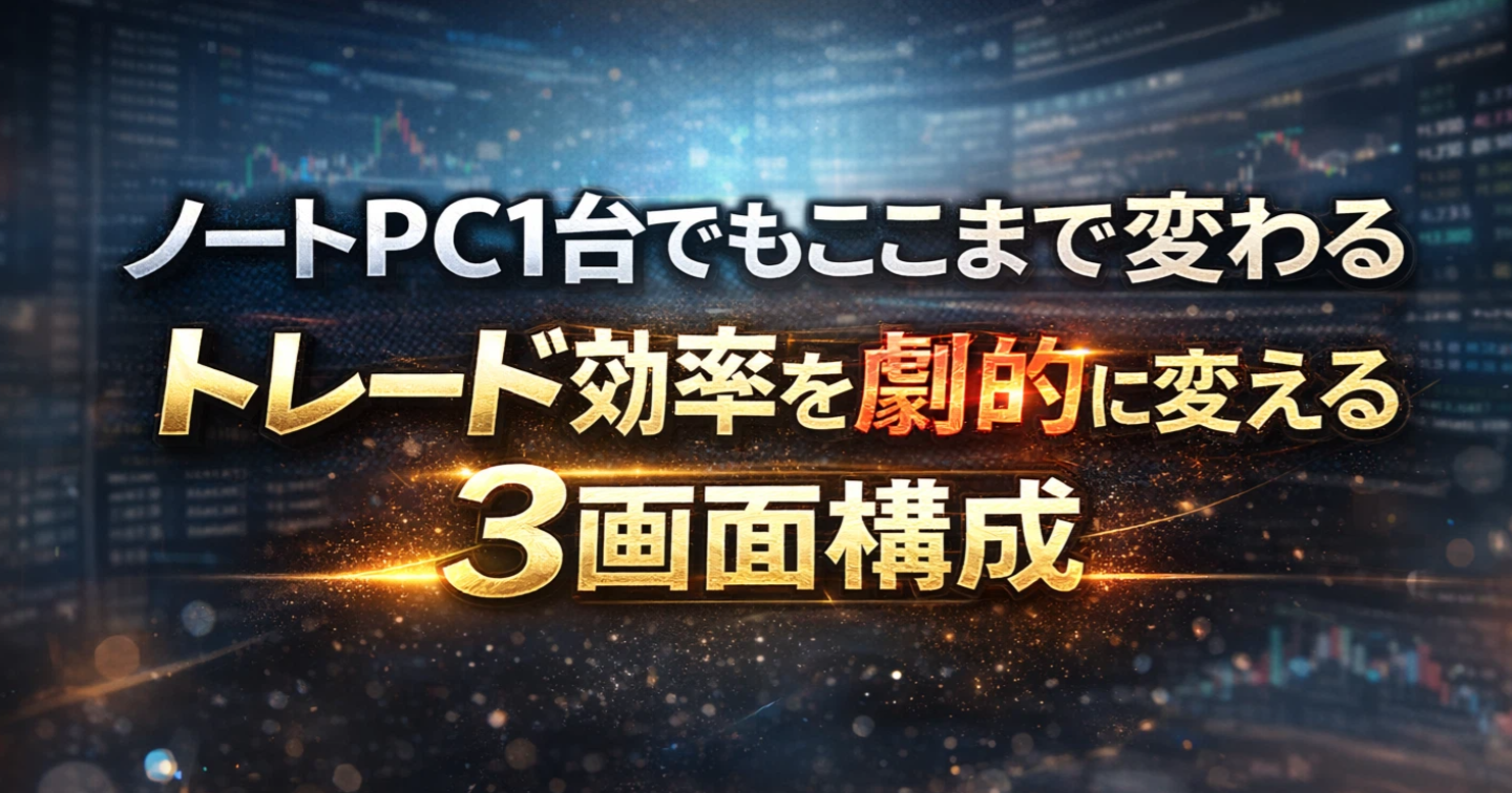 【💻 ノートPC1台でもここまで変わる】トレード効率を劇的に変える3画面構成