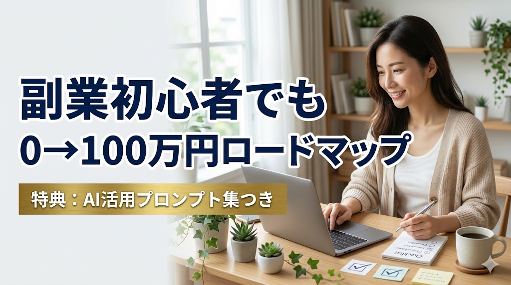 副業で失敗したくない初心者へ。会社員・主婦でも0→月100万円を目指す「安全な副業ロードマップ」