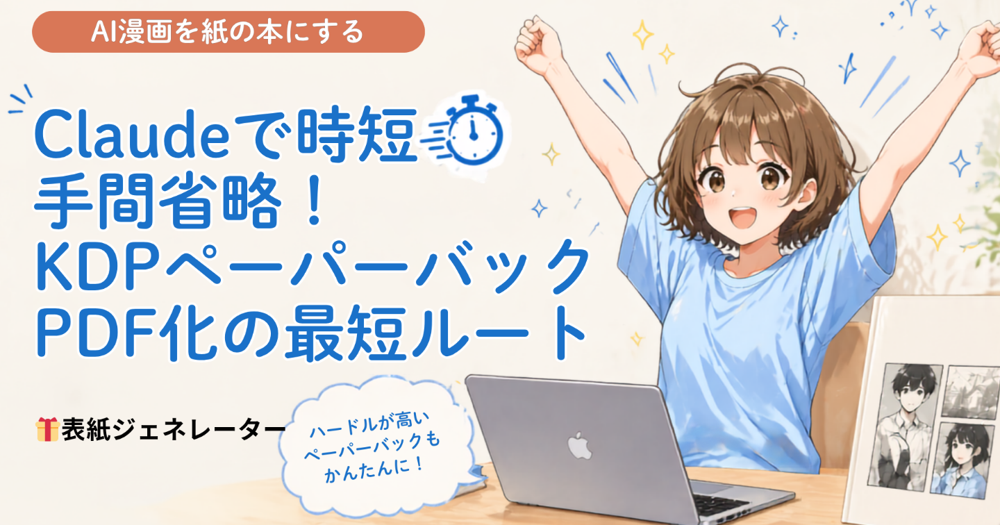 AI漫画を紙の本に！Claude×KDPペーパーバック講座計算・設定はClaudeで。PDF入稿までの最短ルート＋表紙ジェネレーター特典付き