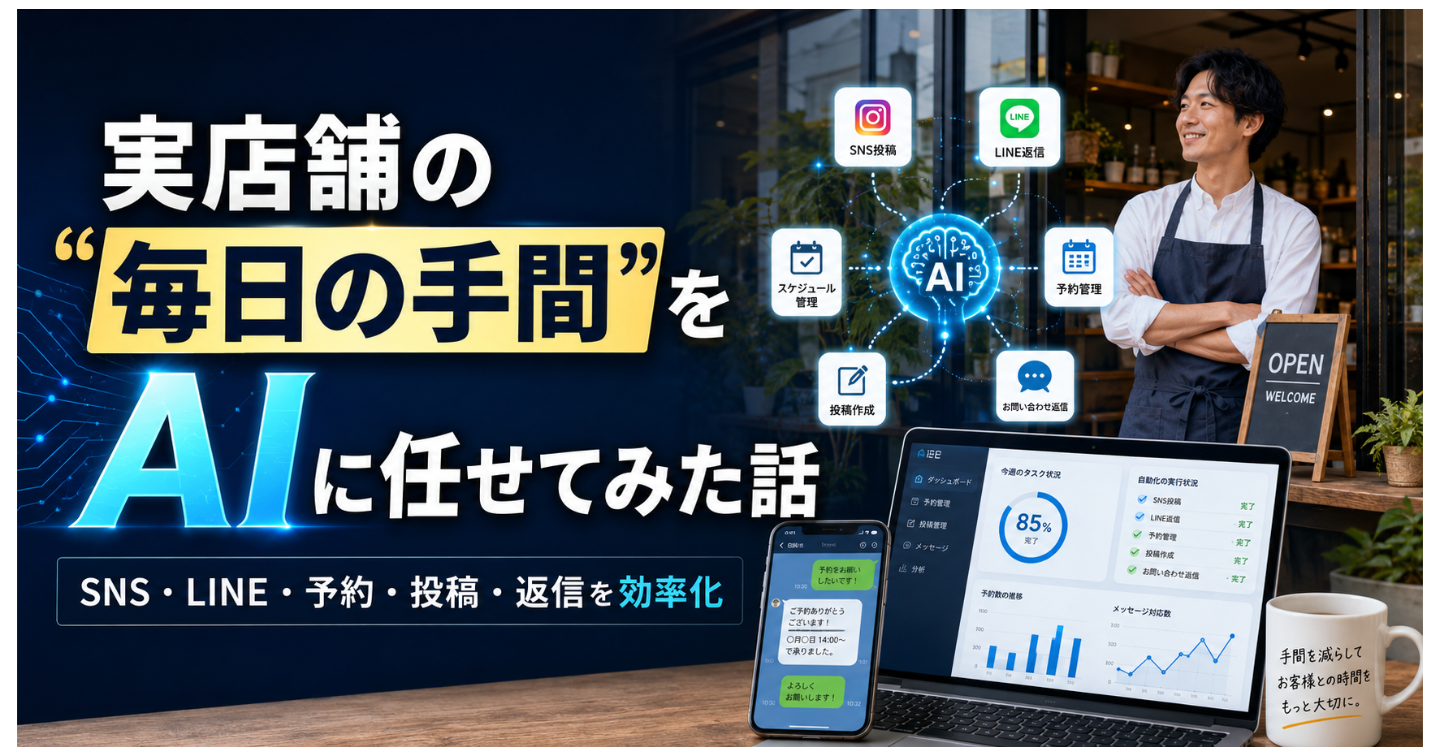 実店舗の"毎日の手間"をAIに任せてみた話｜集客投稿・返信文・共有資料の実例3つ