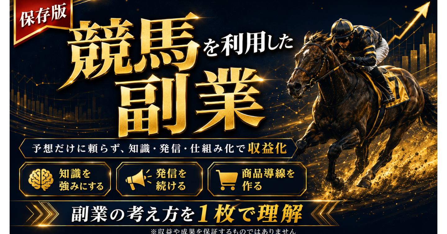 競馬に詳しくなくても、副業に変えられる時代です。