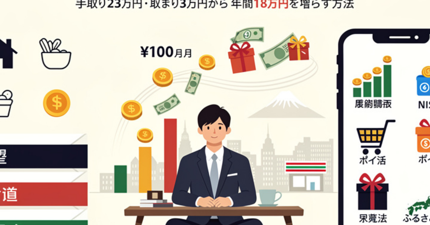 手取り23万・残り3万円の俺が「月100円」から始めて年間18万円を増やすまでにやった、NISA・ポイ活・ふるさと納税の全手順