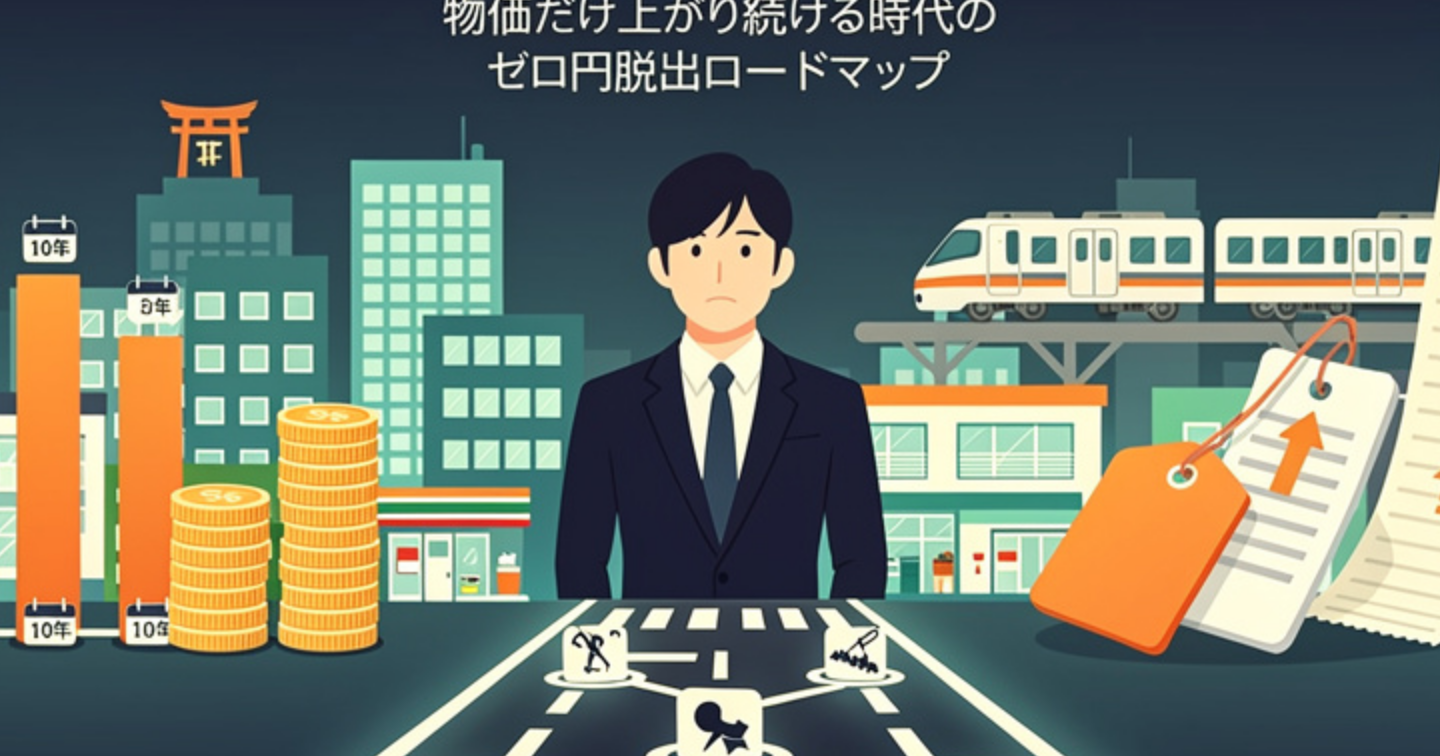 手取り27万が10年変わらない現実——物価だけ上がり続ける時代に、会社員が今すぐ動き出すためのゼロ円脱出ロードマップ