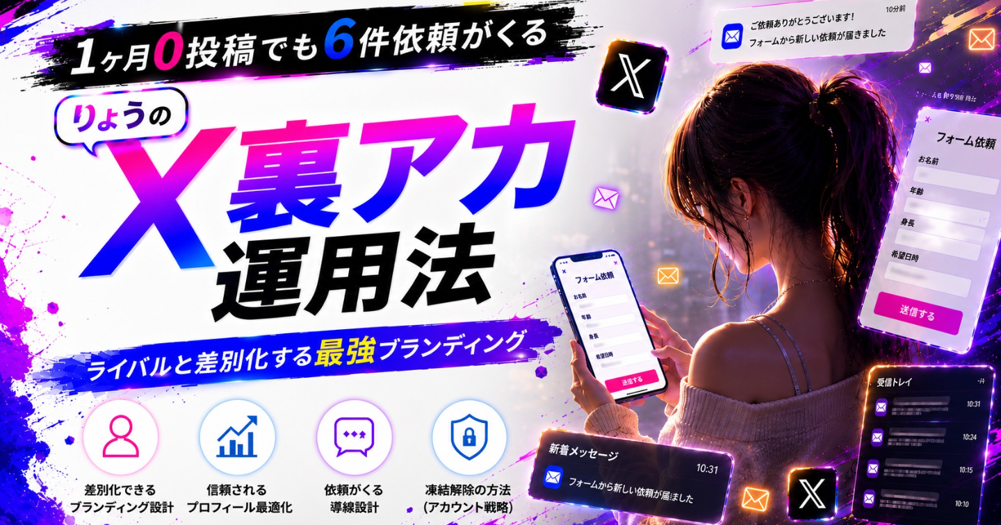 1ヶ月0投稿でも依頼が6件くる、りょうのX裏垢運用方法「ライバルと差別化する最強ブランディング」