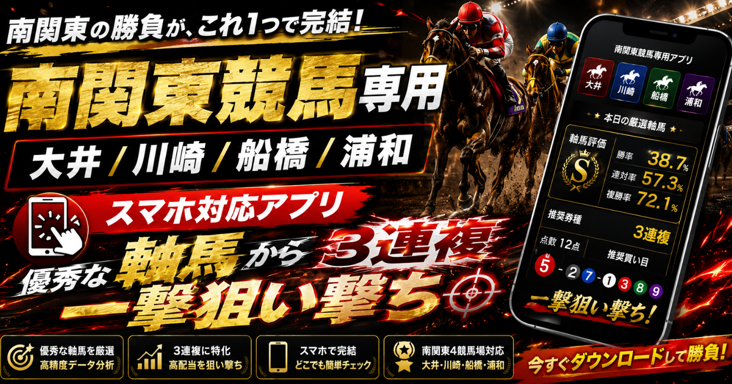 【南関東競馬専用】軸馬から狙う3連複フォーメーション自動計算アプリ｜滝本の馬券戦略