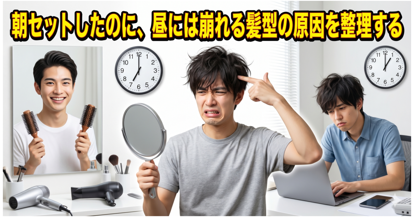 朝セットしたのに、昼には崩れる髪型の原因を整理する