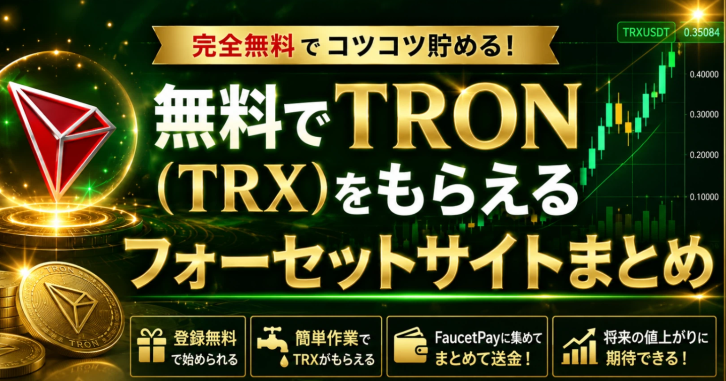 無料でTRON（TRX）をもらえるフォーセットサイトまとめ
