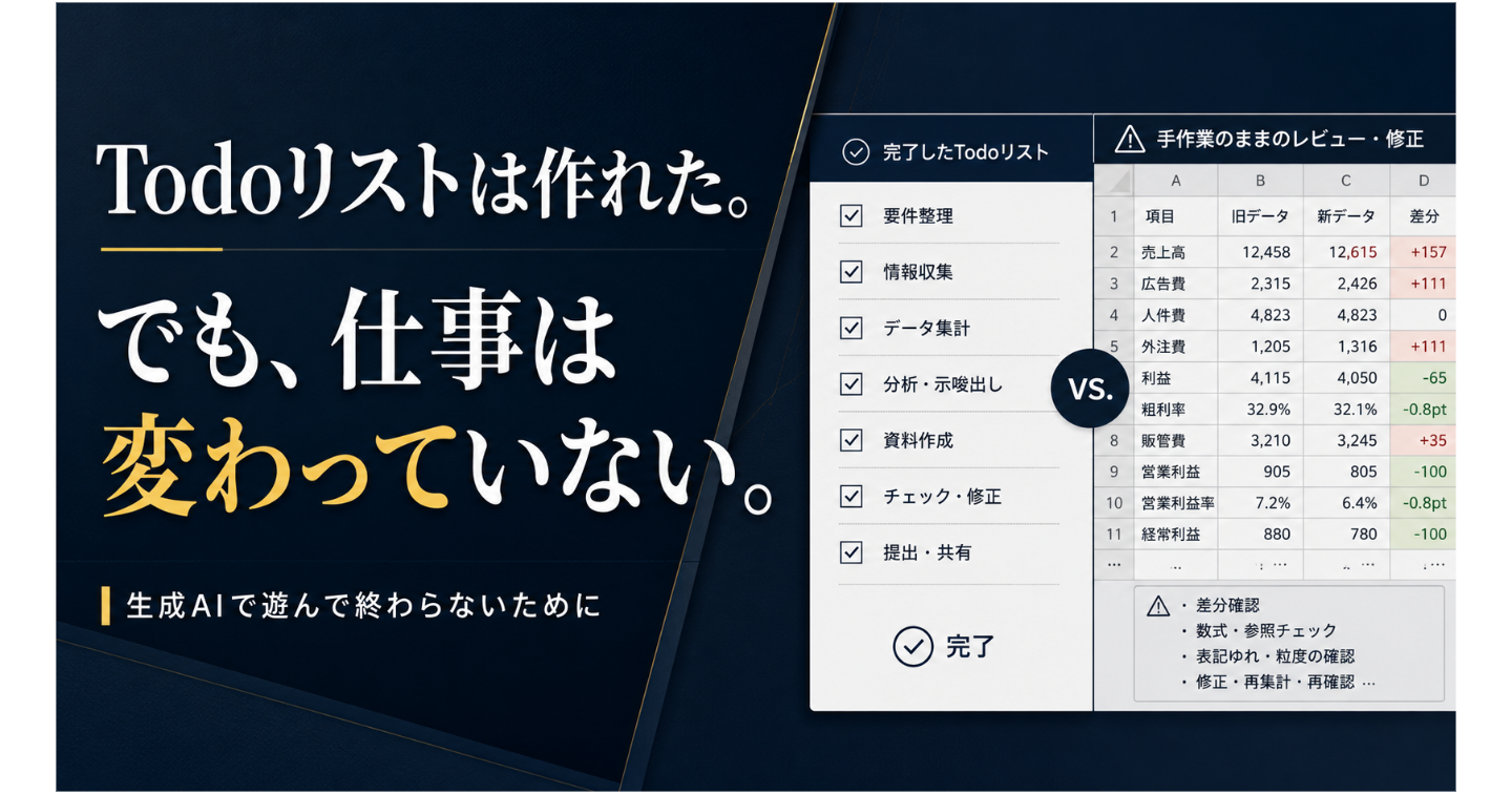 AIでTodoリストは作れた、でも仕事は1分も楽になっていない人へ