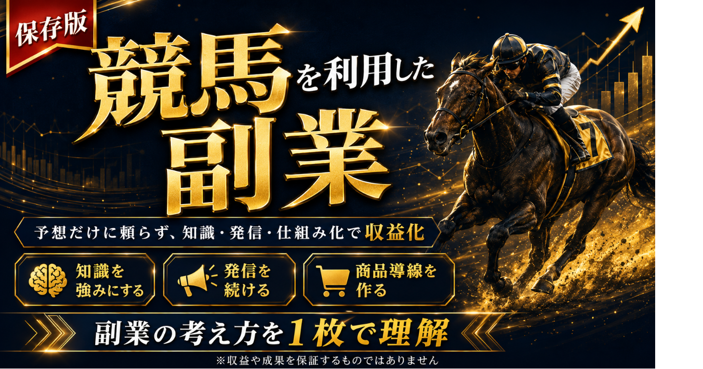 【競馬を"売る側"へ】予想ツール再販権＋無期限予想サイト付き｜競馬を知らなくても始められる副業パッケージ