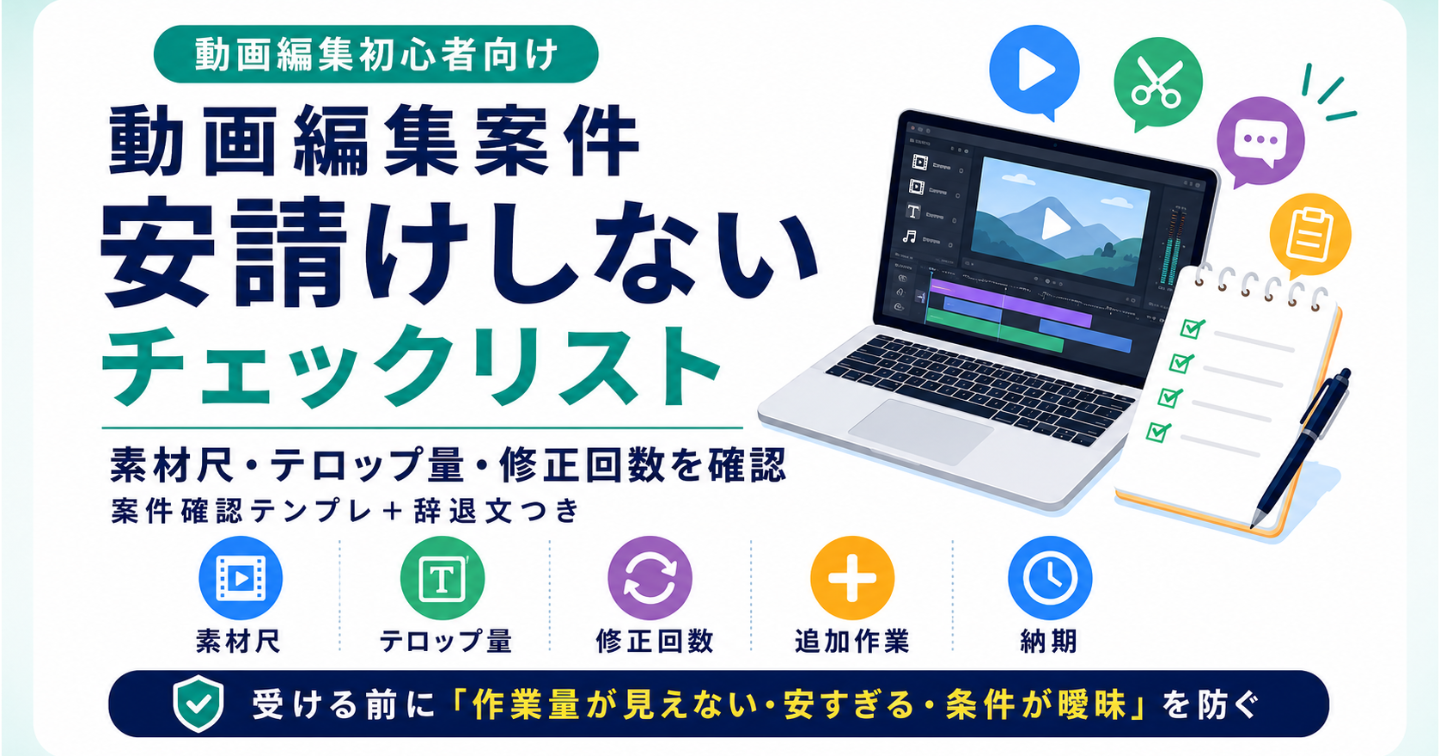 安く受ける前に確認したい｜動画編集初心者向け案件チェックリスト