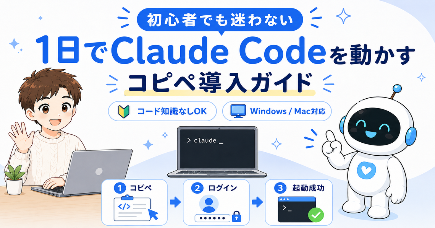 初心者でも迷わない｜1日でClaude Codeを動かすコピペ導入ガイド