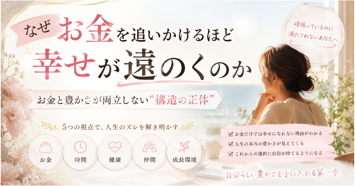 なぜ、お金を追いかけるほど幸せが遠のくのか
──お金と豊かさが両立しない“構造の正体”