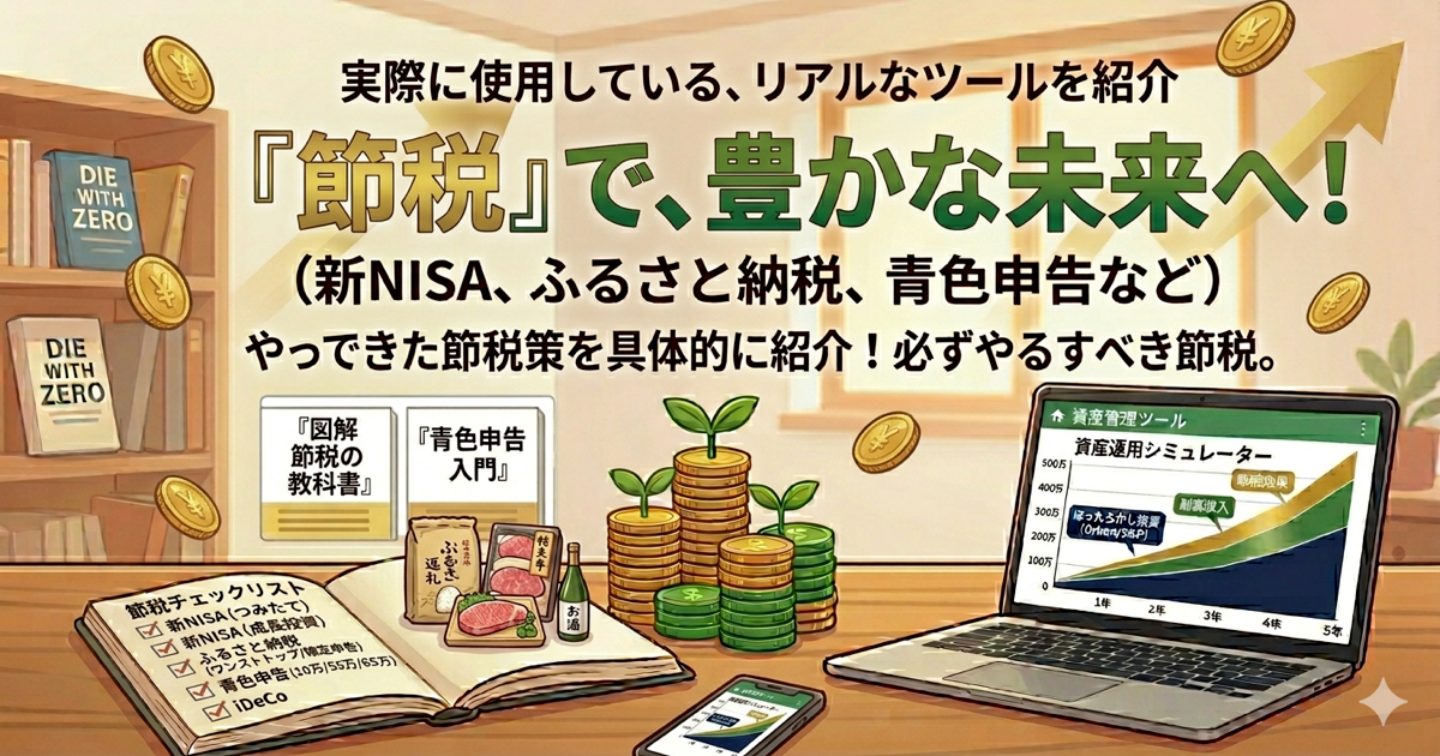 【節税】やってきた節税策を具体的に紹介！新NISA、ふるさと納税、青色申告など必ずやるすべき節税について解説！