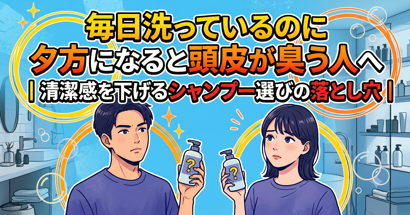 毎日洗っているのに夕方になると頭皮が臭う人へ｜清潔感を下げるシャンプー選びの落とし穴