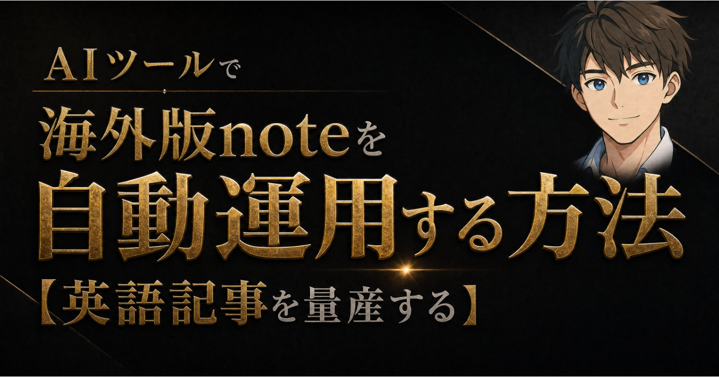 AIツールで海外版noteを自動運用する方法【英語記事を量産する】