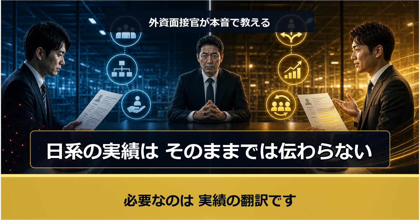 外資の面接官が本音で教える——日系の「頑張った話」が秒で落とされる理由と、AIで実績を翻訳する5ステップ