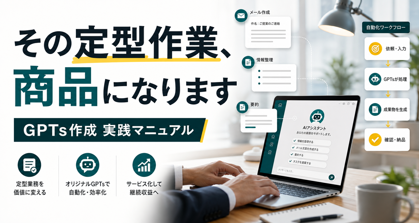 GPTs作成で定型作業を商品に変える方法｜メール作成ボット実践マニュアル