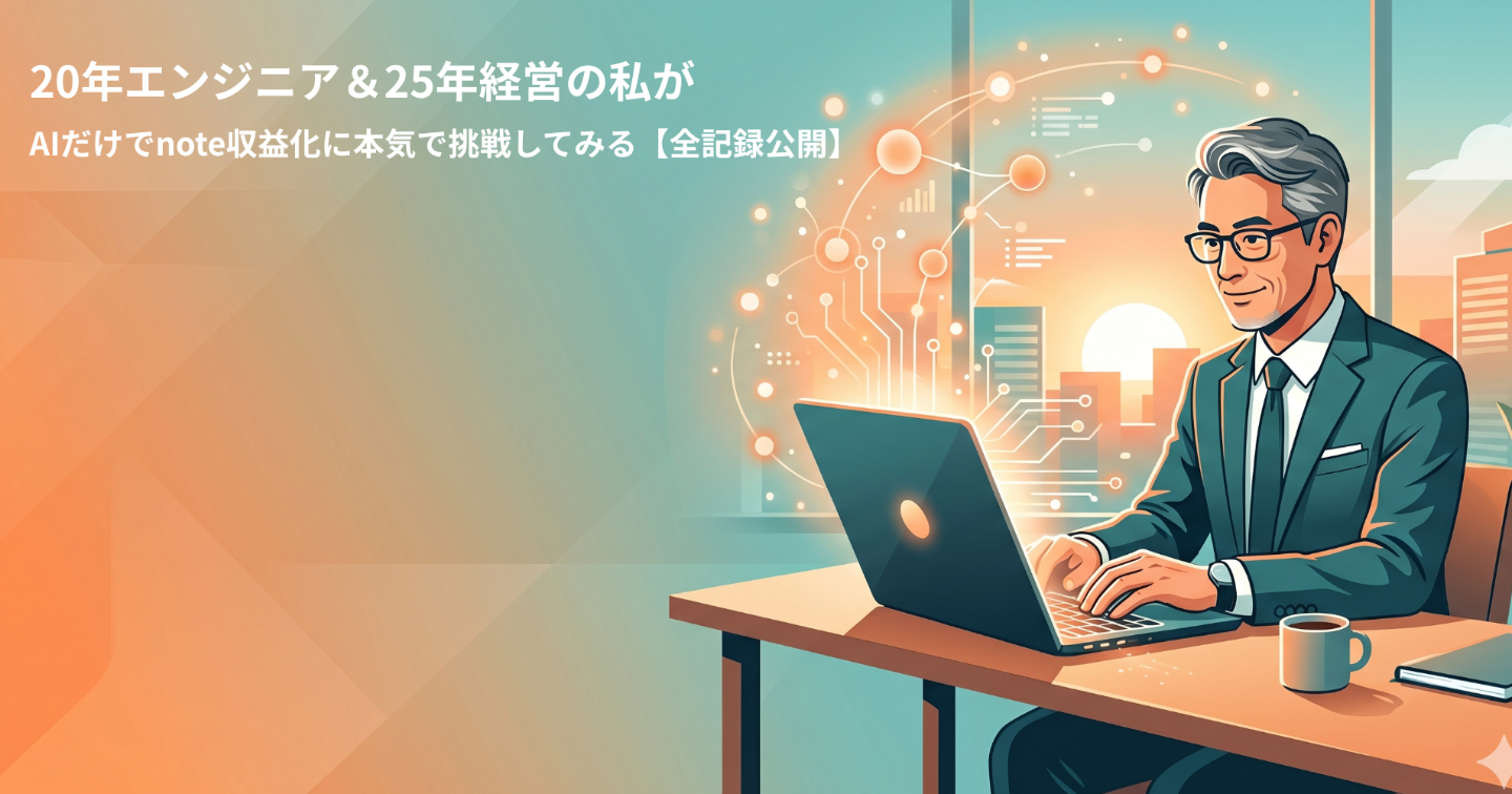 20年エンジニア＆25年経営の私が、AIだけでnote収益化に本気で挑戦してみる【全記録公開】