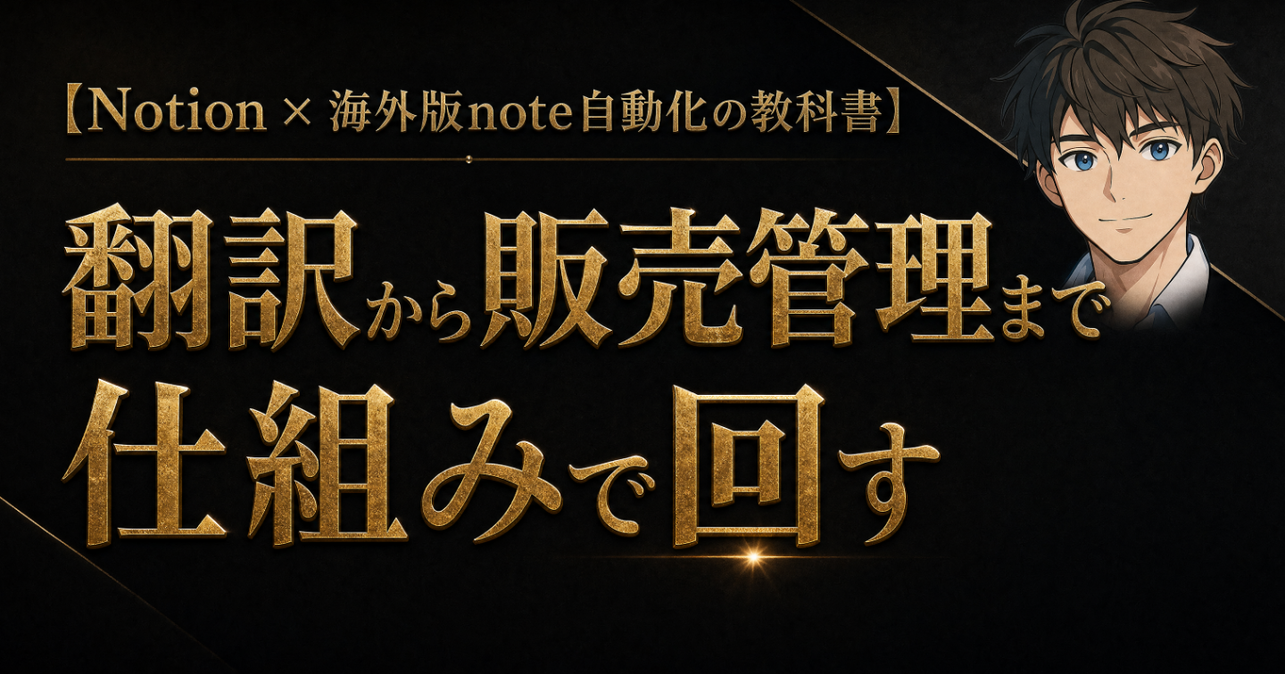【Notion × 海外版note自動化の教科書】翻訳から販売管理まで仕組みで回す