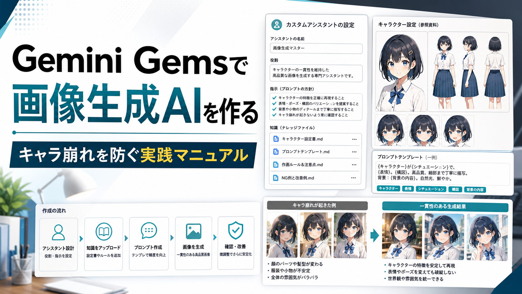 Gemini Gemsで画像生成専用AIを作る方法｜キャラ崩れ防止マニュアル