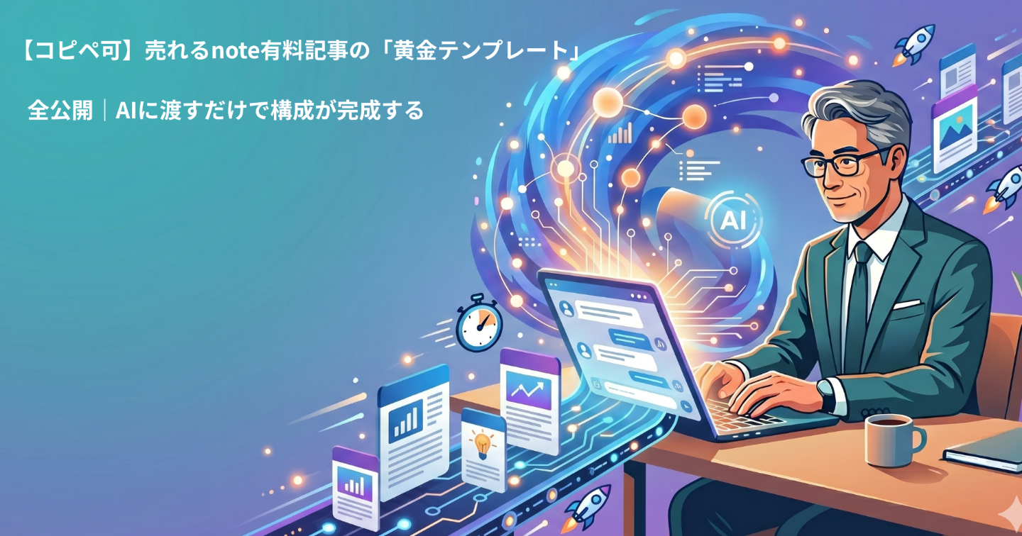 【コピペ可】売れるnote有料記事の「黄金テンプレート」全公開｜AIに渡すだけで構成が完成する