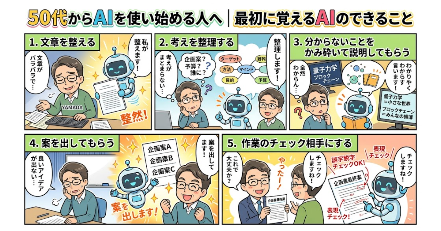 50代からAIを使い始める人へ｜最初に覚えるAIのできること