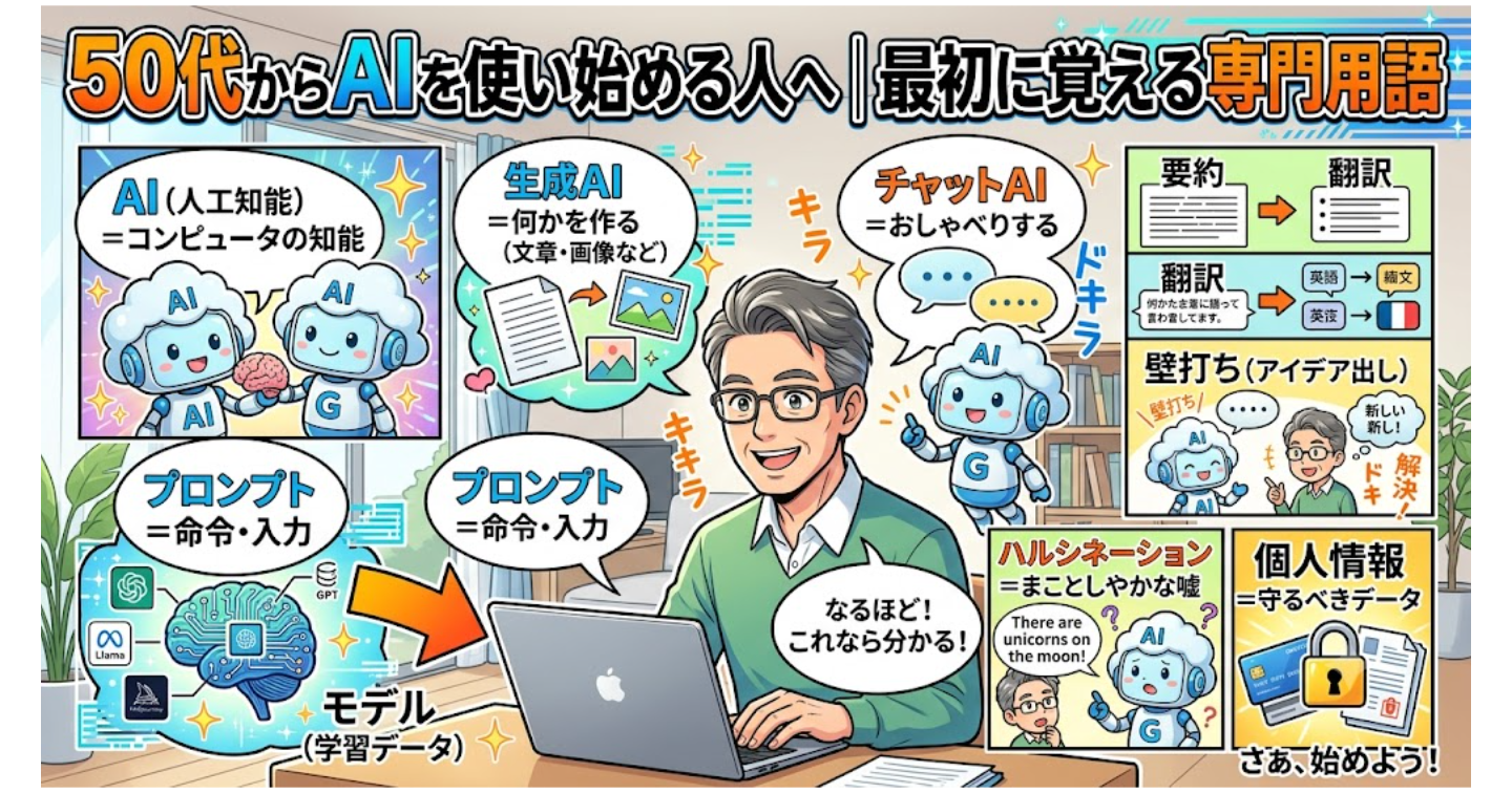 50代からAIを使い始める人へ｜最初に覚える専門用語