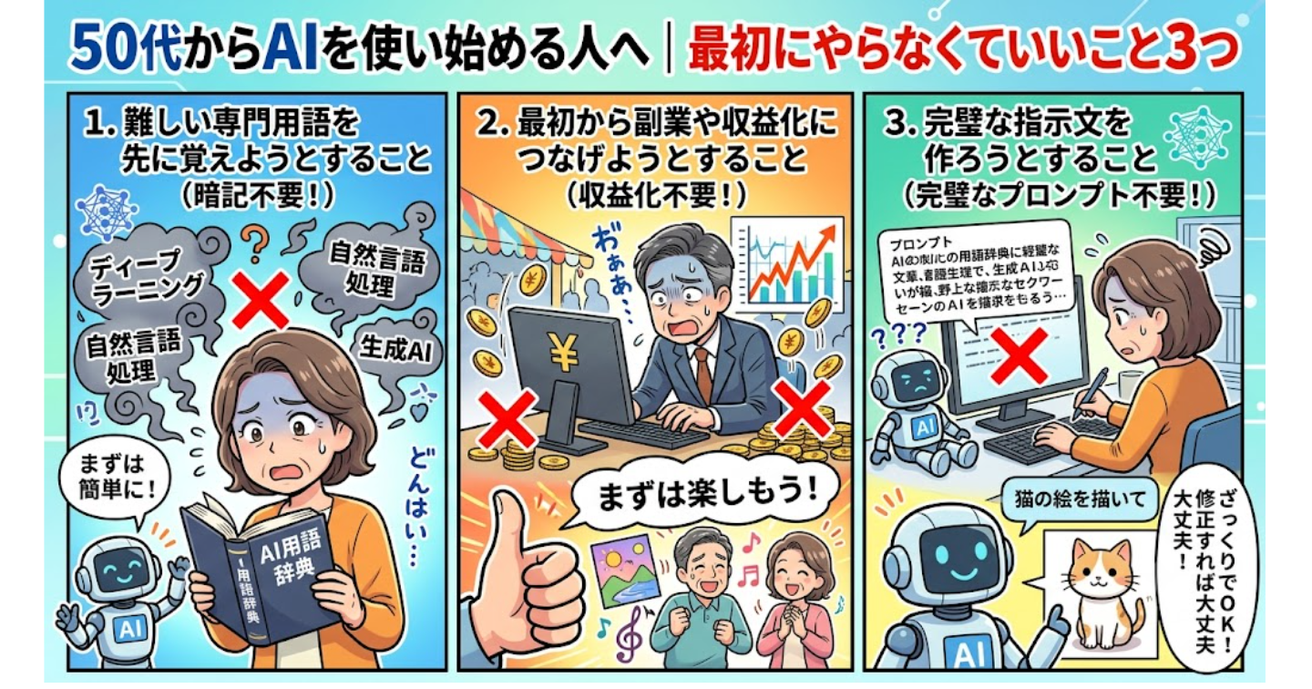 50代からAIを使い始める人へ｜最初にやらなくていいこと3つ